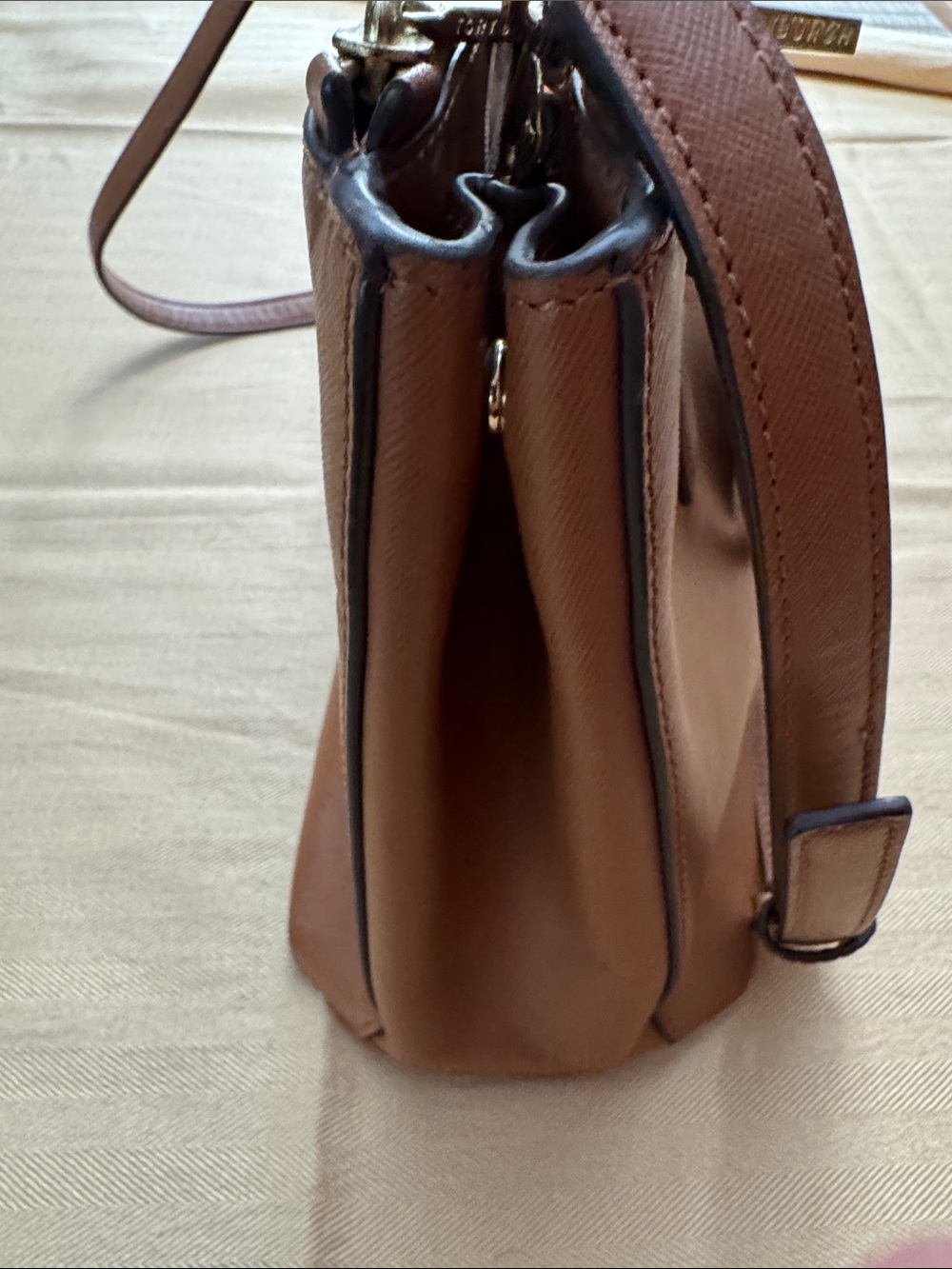 Tory Burch Chestnut Brown Leather Double-Zip Satchel - Picture 8 of 8